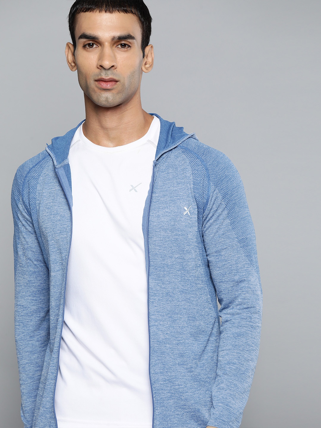 

HRX By Hrithik Roshan Training Men Atlantic Blue Seamless Solid Jacket