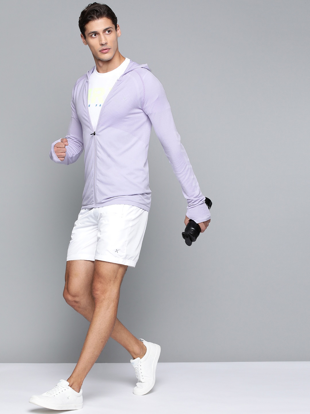 

HRX By Hrithik Roshan Running Men Lavender Blue Seamless Solid Jackets