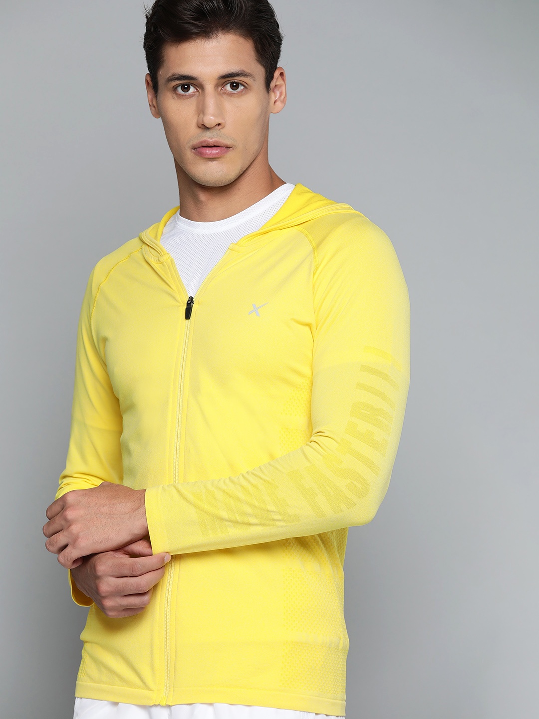 

HRX By Hrithik Roshan Running Men Maize Seamless Solid Jacket, Yellow
