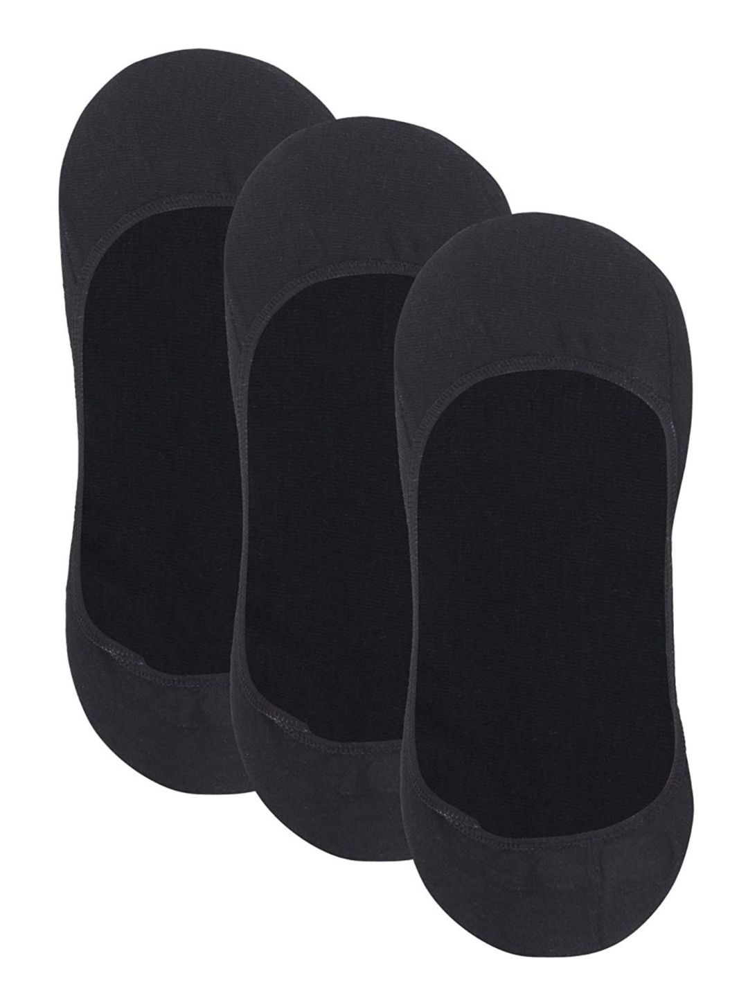 

N2S NEXT2SKIN Women Pack Of 3 Black Solid Cotton Shoe Liners