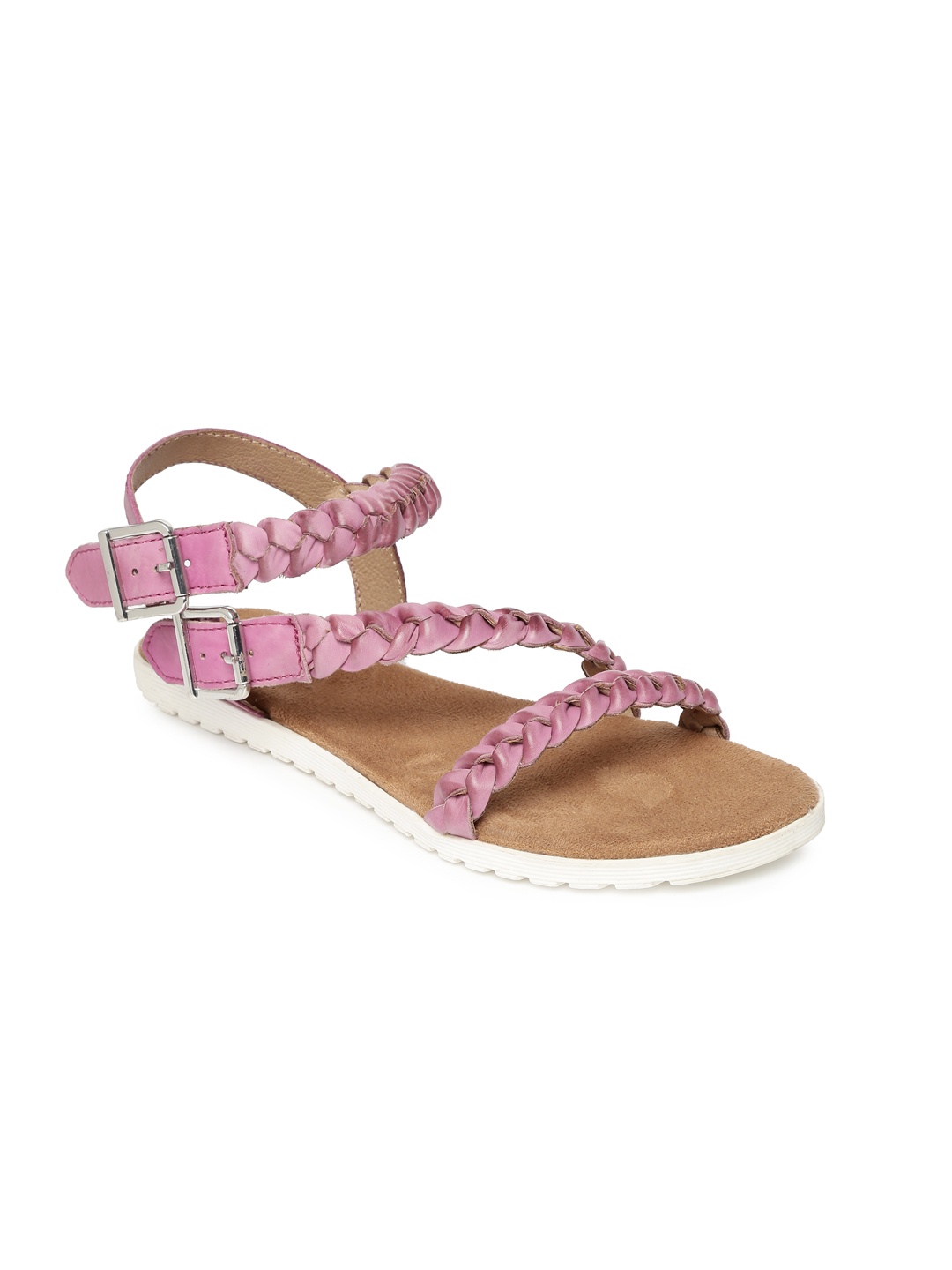 

Tao Paris Women Pink Braided Genuine Leather Flats