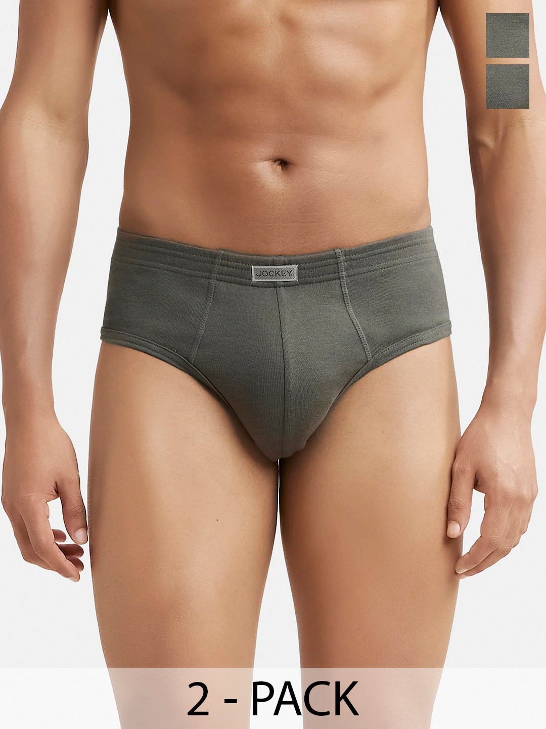 

Jockey Pack Of 2 Super Combed Cotton Rib Solid Brief with StayFresh Treatment-1009, Assorted