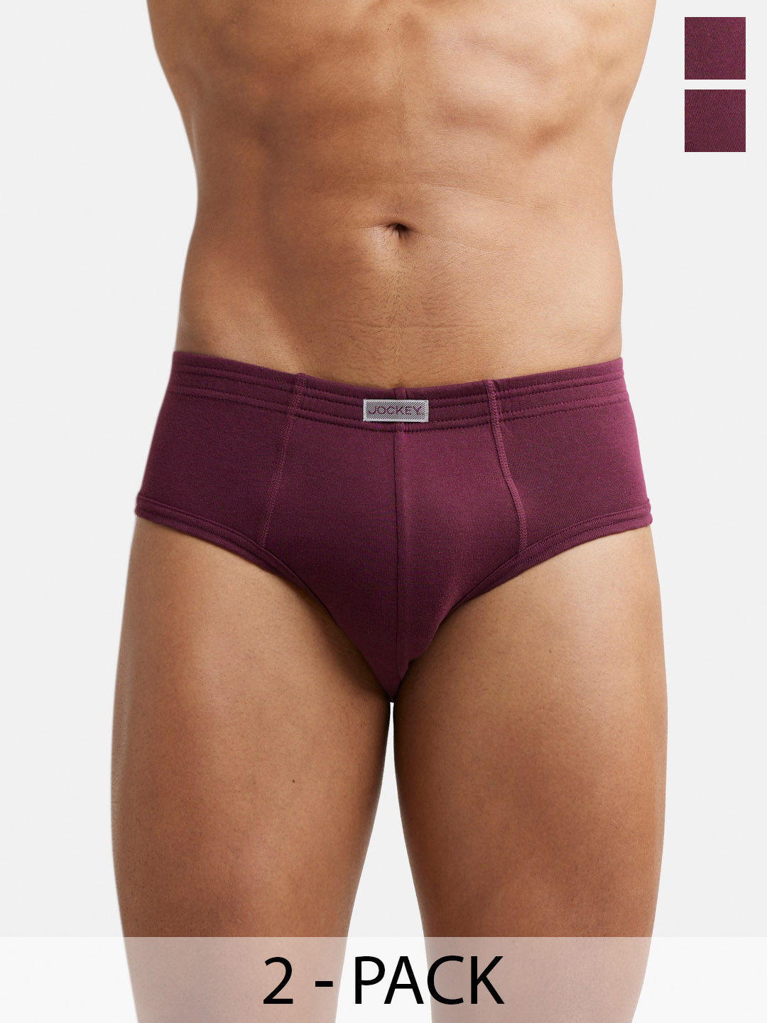 

Pack Of 2 Super Combed Cotton Rib Solid Brief with StayFresh Treatment-1009, Purple