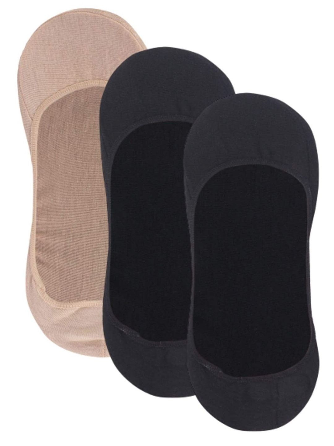

N2S NEXT2SKIN Women Pack Of 3 Assorted Shoe-Liners Cotton Socks
