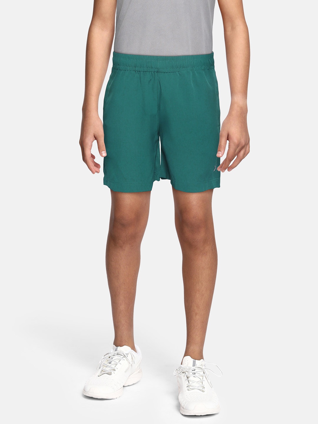 

HRX By Hrithik Roshan U-17 Active Boys Everglade Rapid-Dry Solid Shorts, Green