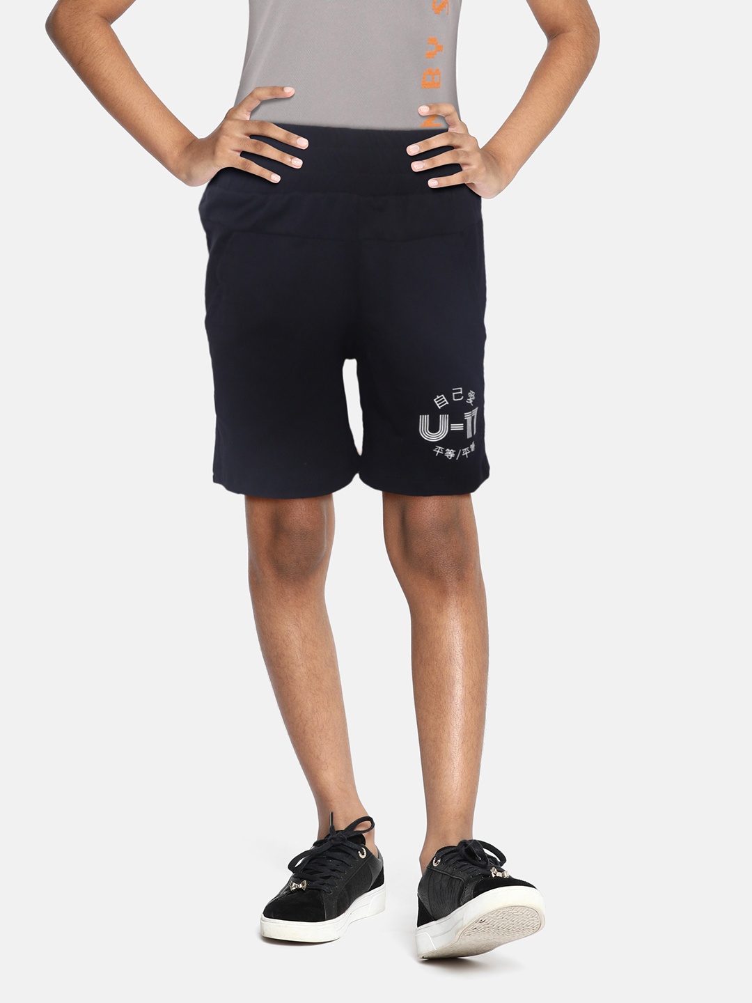 

HRX By Hrithik Roshan Girls U-17 Lifestyle Jet Black Rapid-Dry Solid Shorts