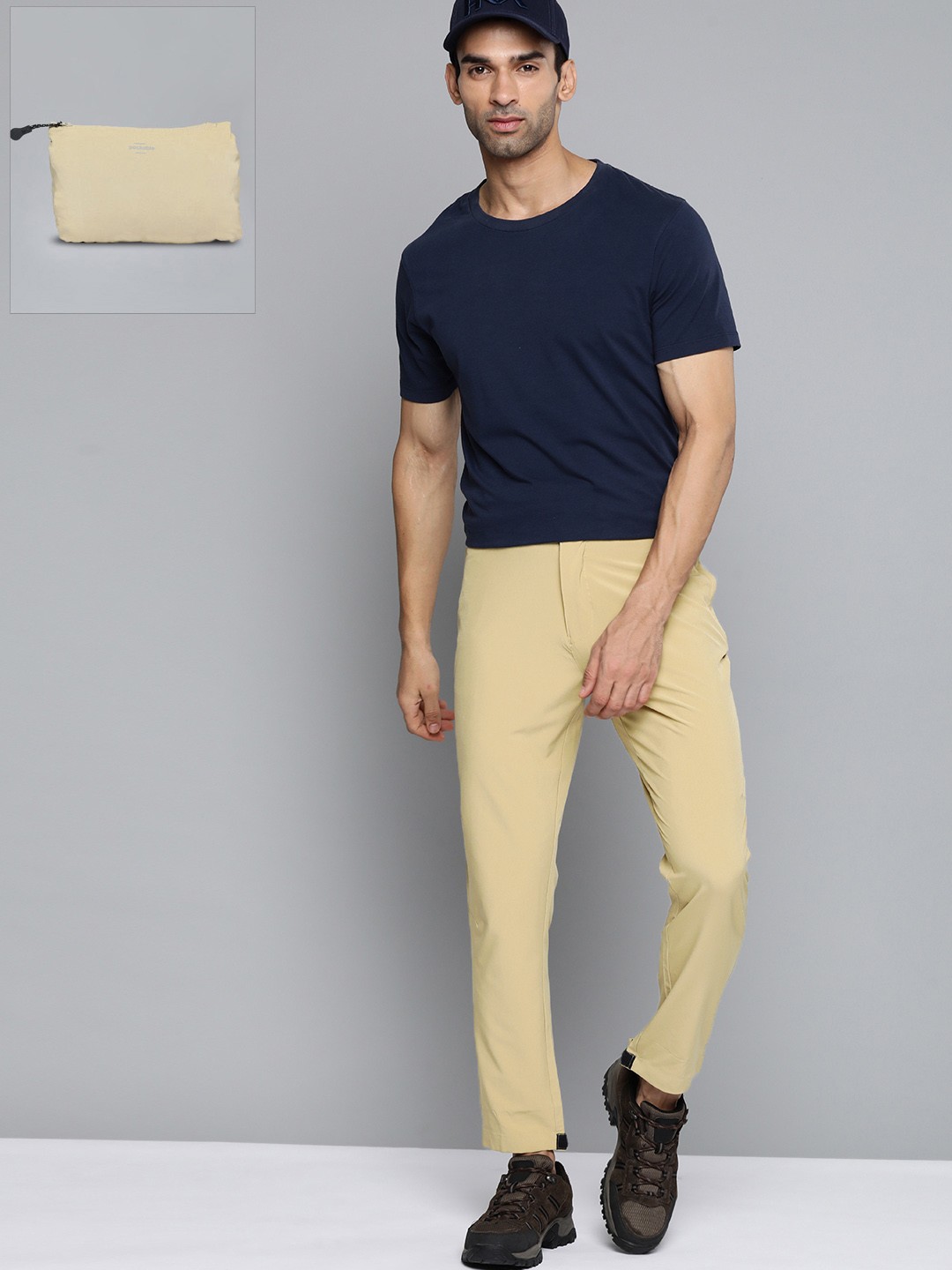 

HRX By Hrithik Roshan Outdoor Men Khaki Packable Solid Trousers