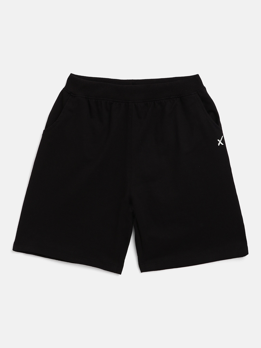 

HRX By Hrithik Roshan U-17 Lifestyle Boys Jet Black Bio-Wash Brand Carrier Shorts