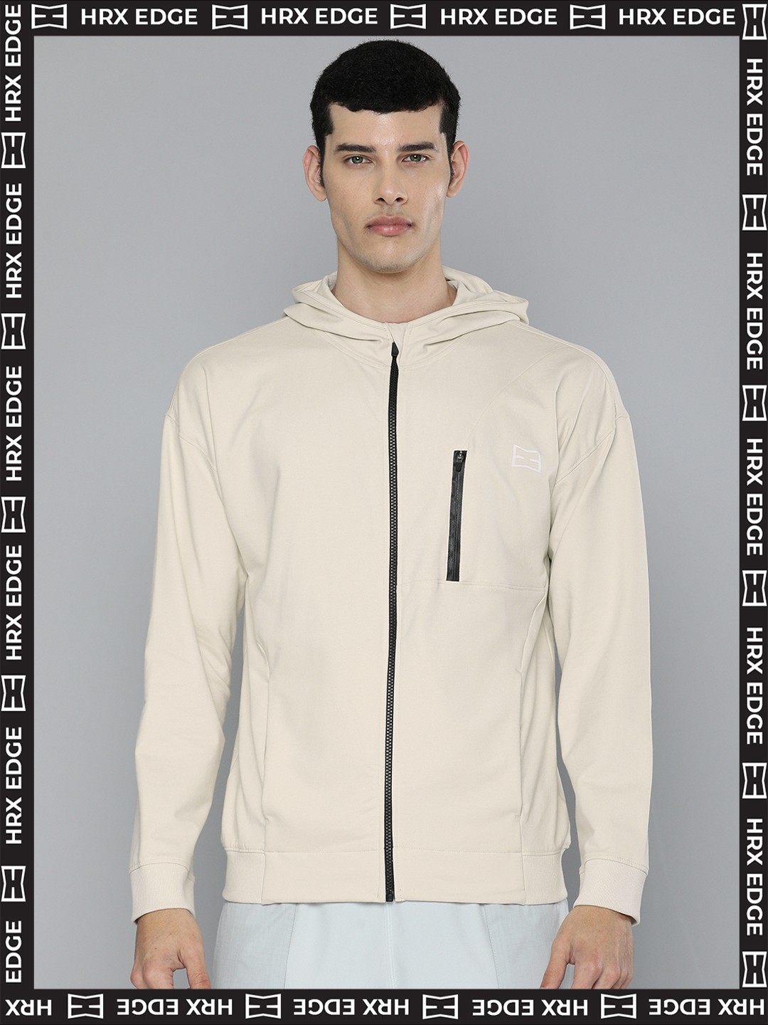 

HRX By Hrithik Roshan EDGE Lifestyle Men Natural Tan Bio-Wash Cut & Sew Sweatshirts, Peach