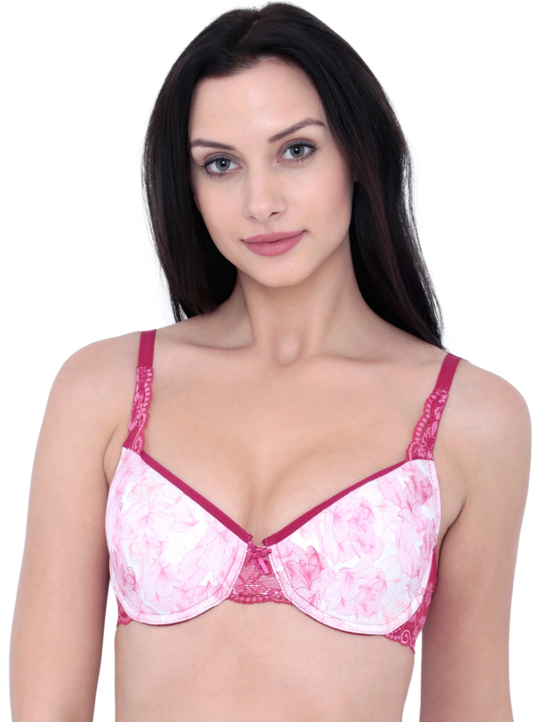 

Inner Sense Pink Floral Print Full-Coverage Bra ISB018B