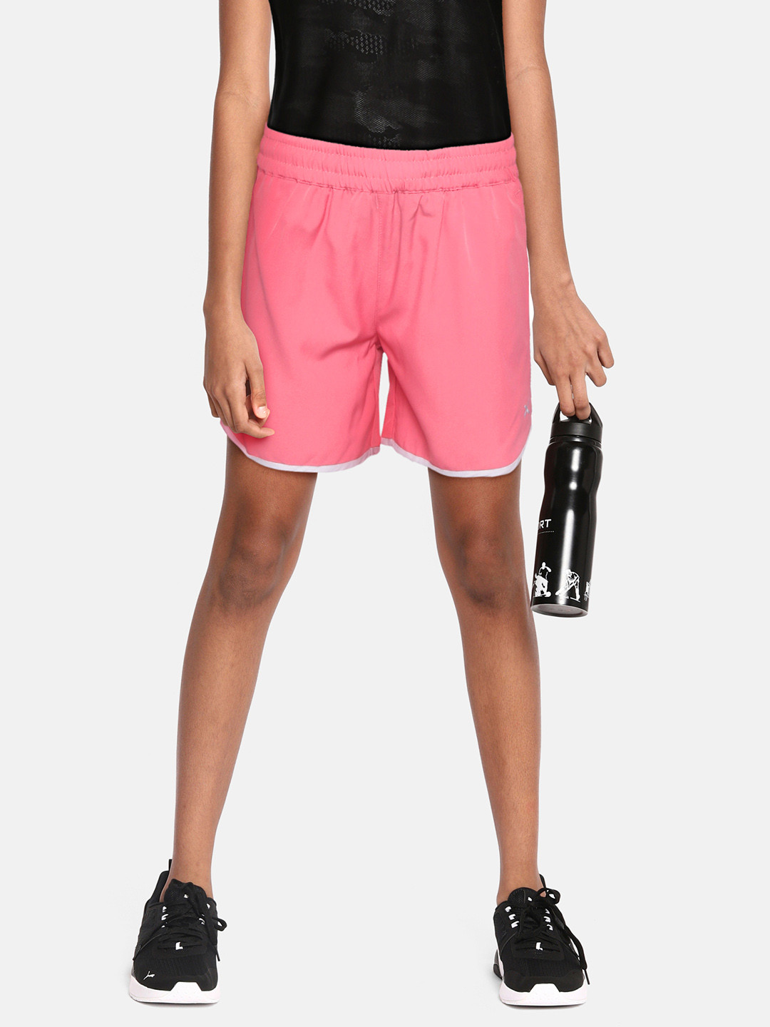 

HRX By Hrithik Roshan U-17 Active Girls Desert Rose Rapid-Dry Shorts, Pink