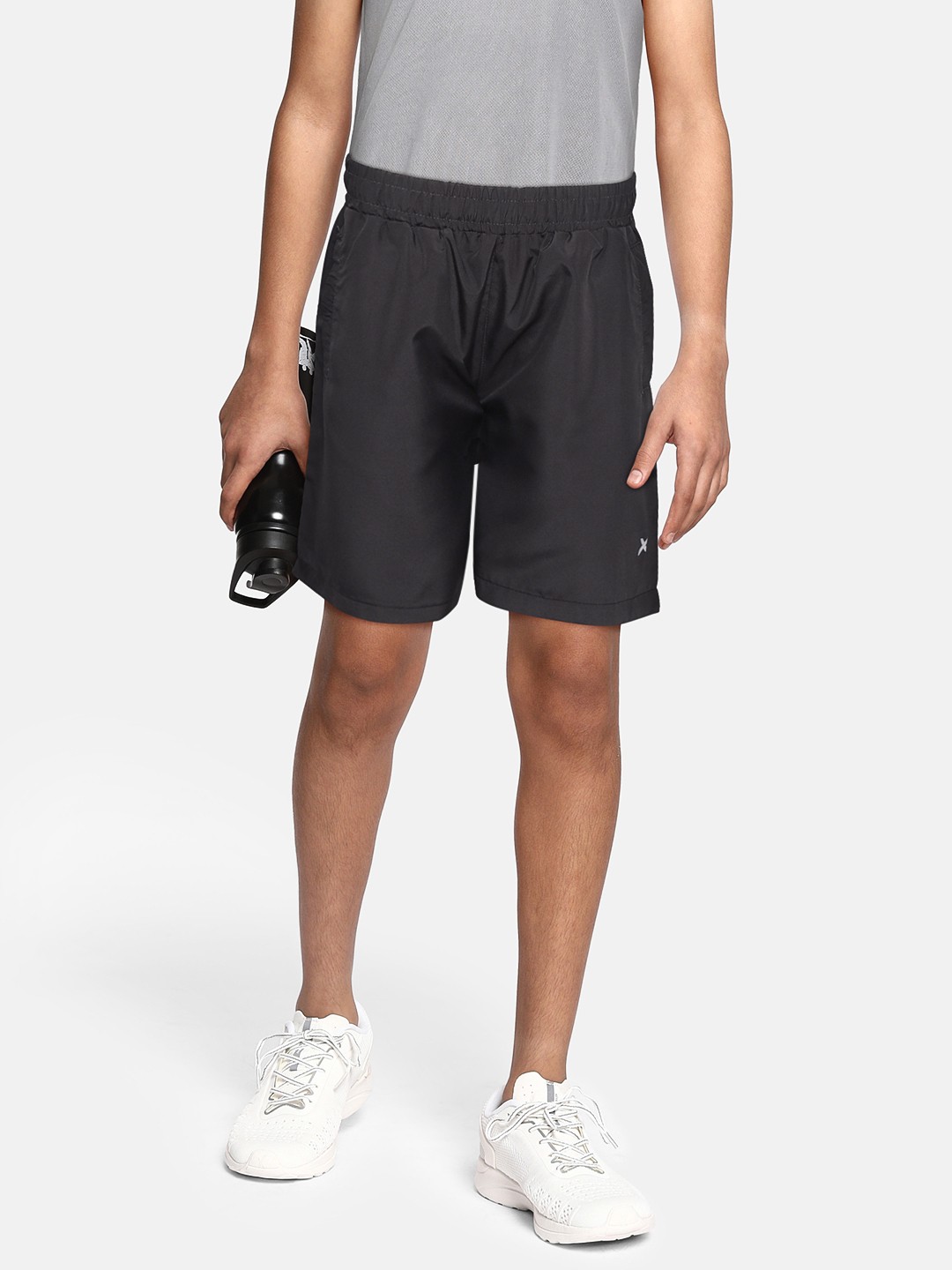 

HRX By Hrithik Roshan U-17 Active Boys Iron Rapid-Dry Typography Shorts, Charcoal