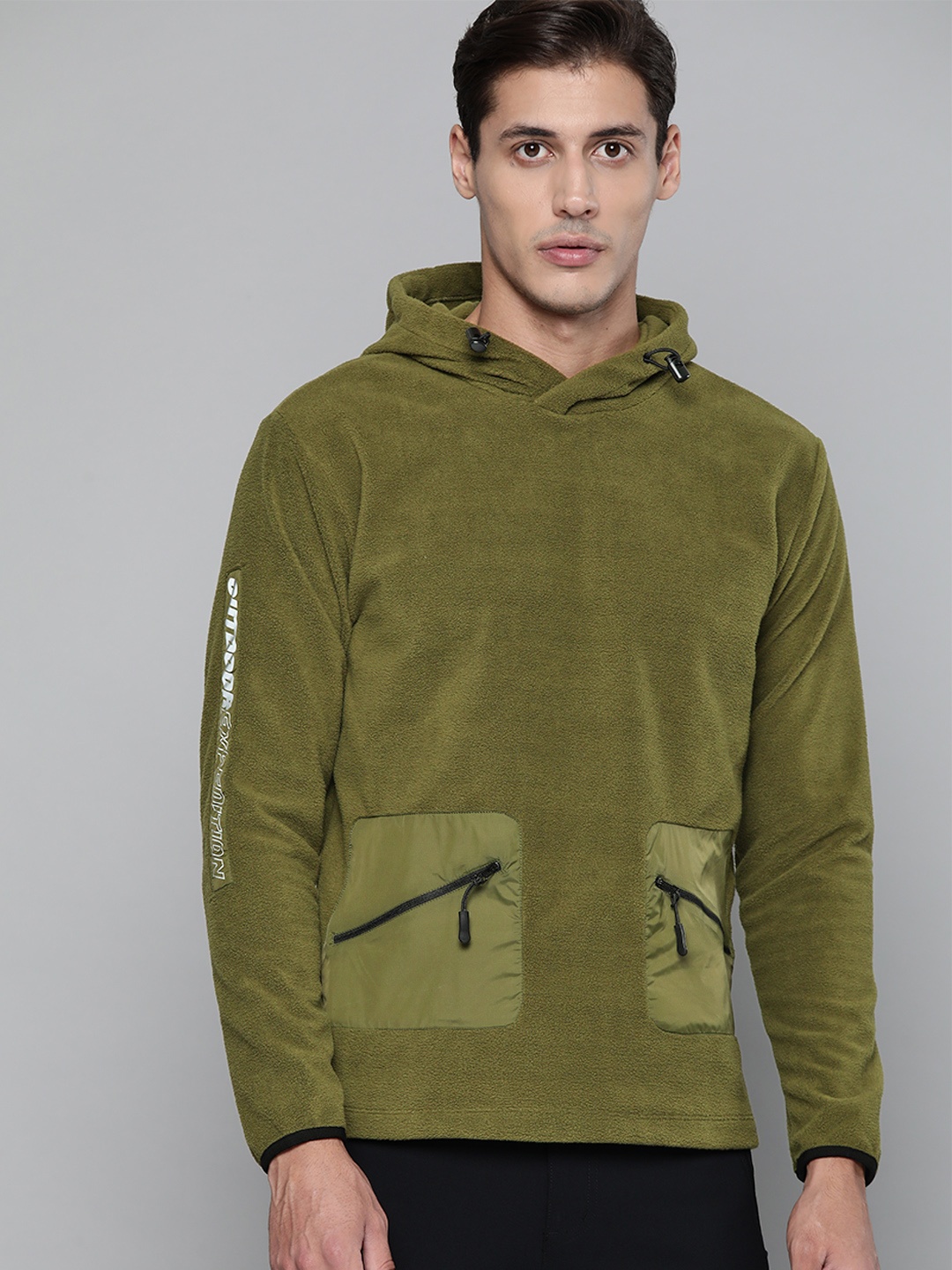 

HRX By Hrithik Roshan Outdoor Men Winter Moss Rapid-Dry Solid Sweatshirts, Olive