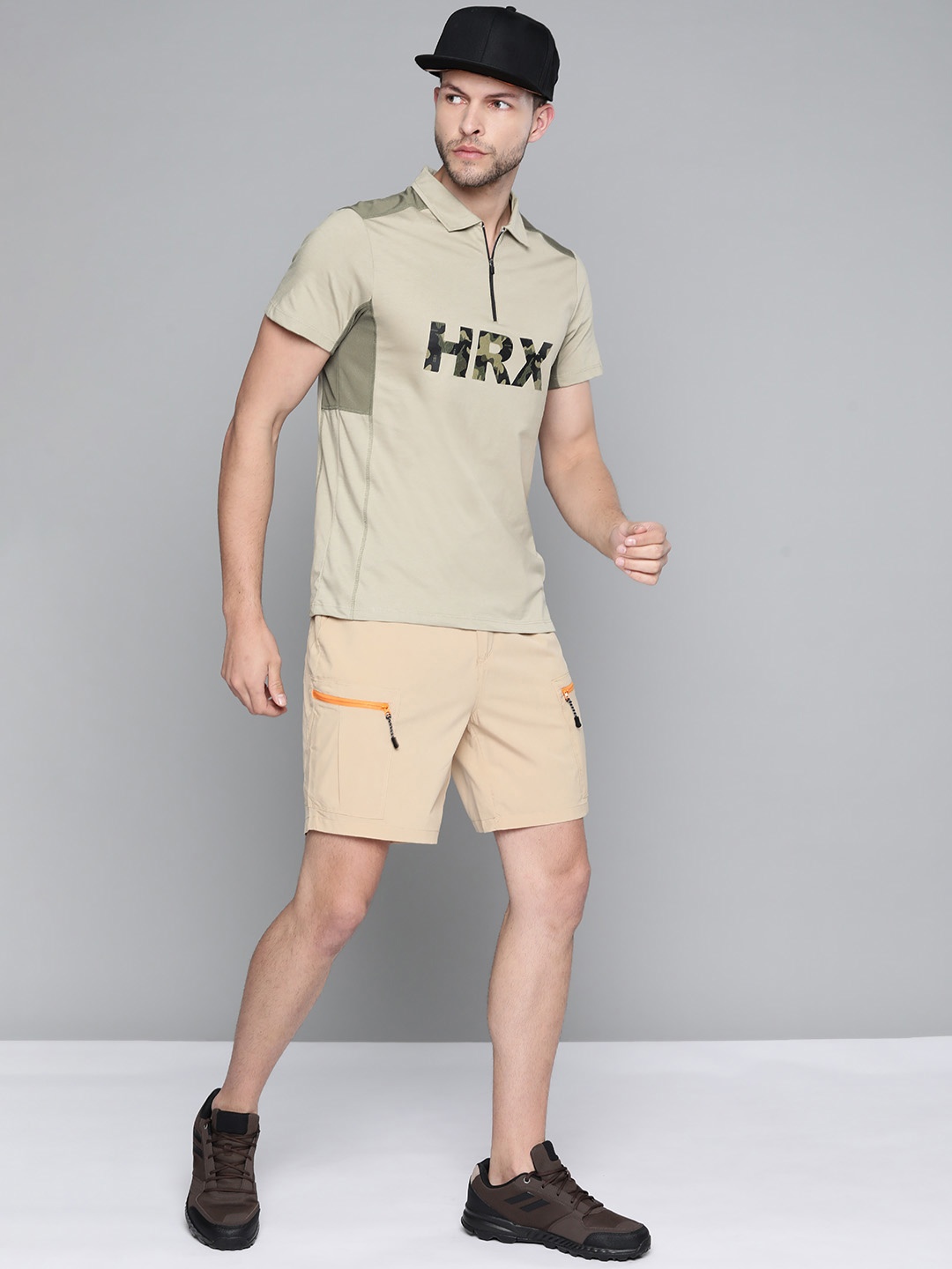 

HRX By Hrithik Roshan Men Sponge Camouflage Outdoor Tshirts, Olive