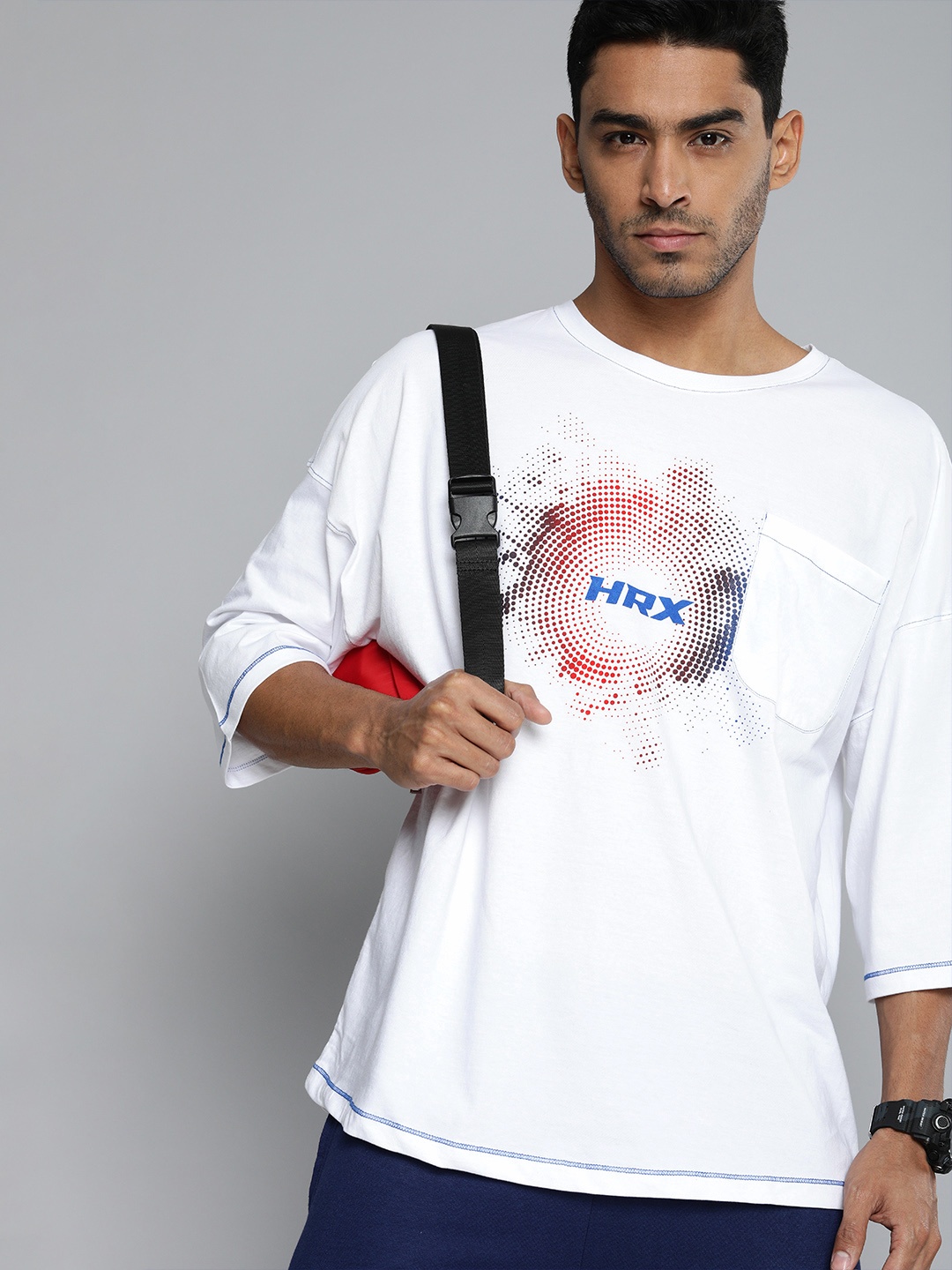 

HRX By Hrithik Roshan Lifestyle Men Optic White Bio-Wash Solid Tshirts
