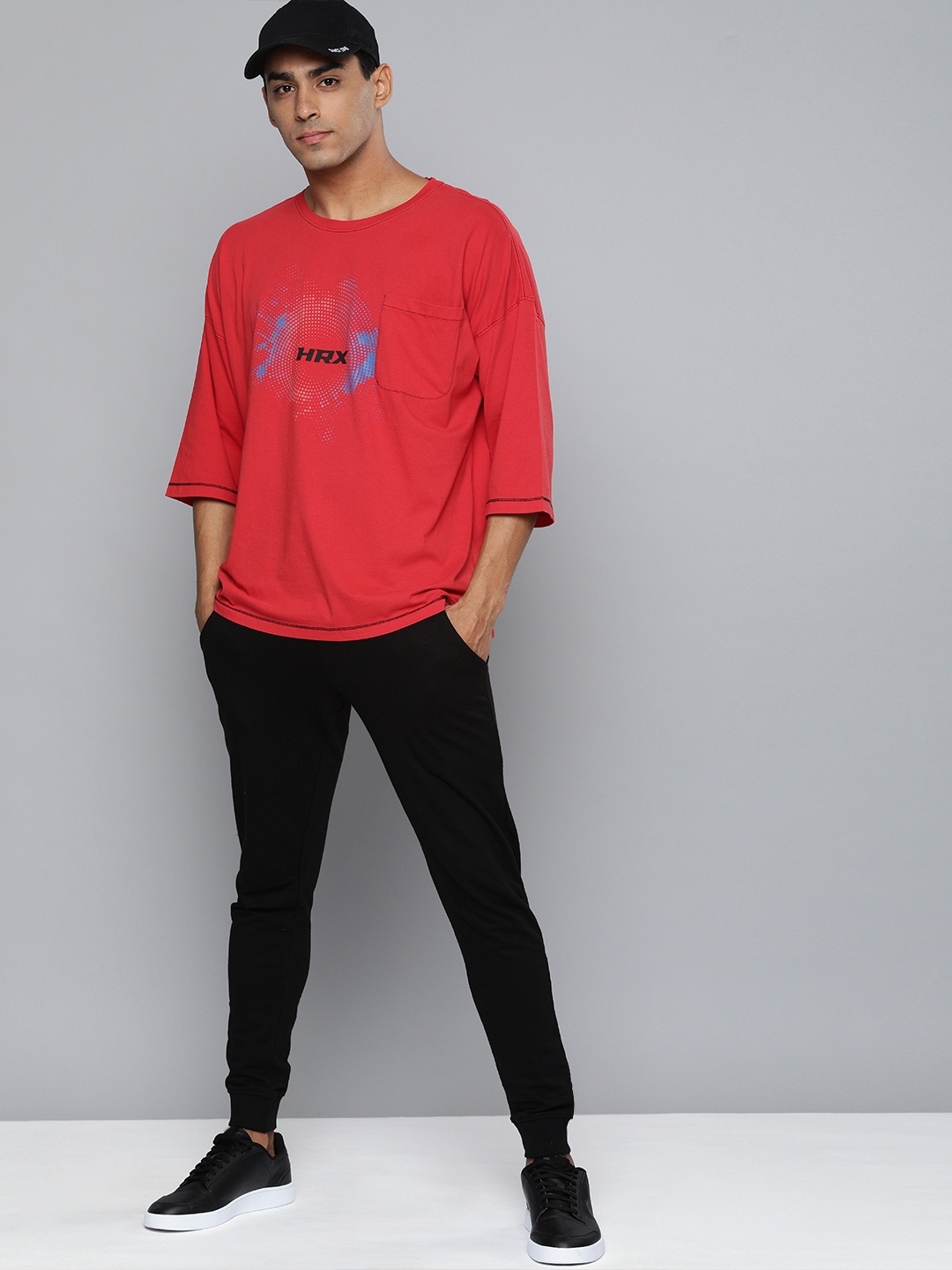 

HRX By Hrithik Roshan Lifestyle Men Red Bio-Wash Printed Tshirts