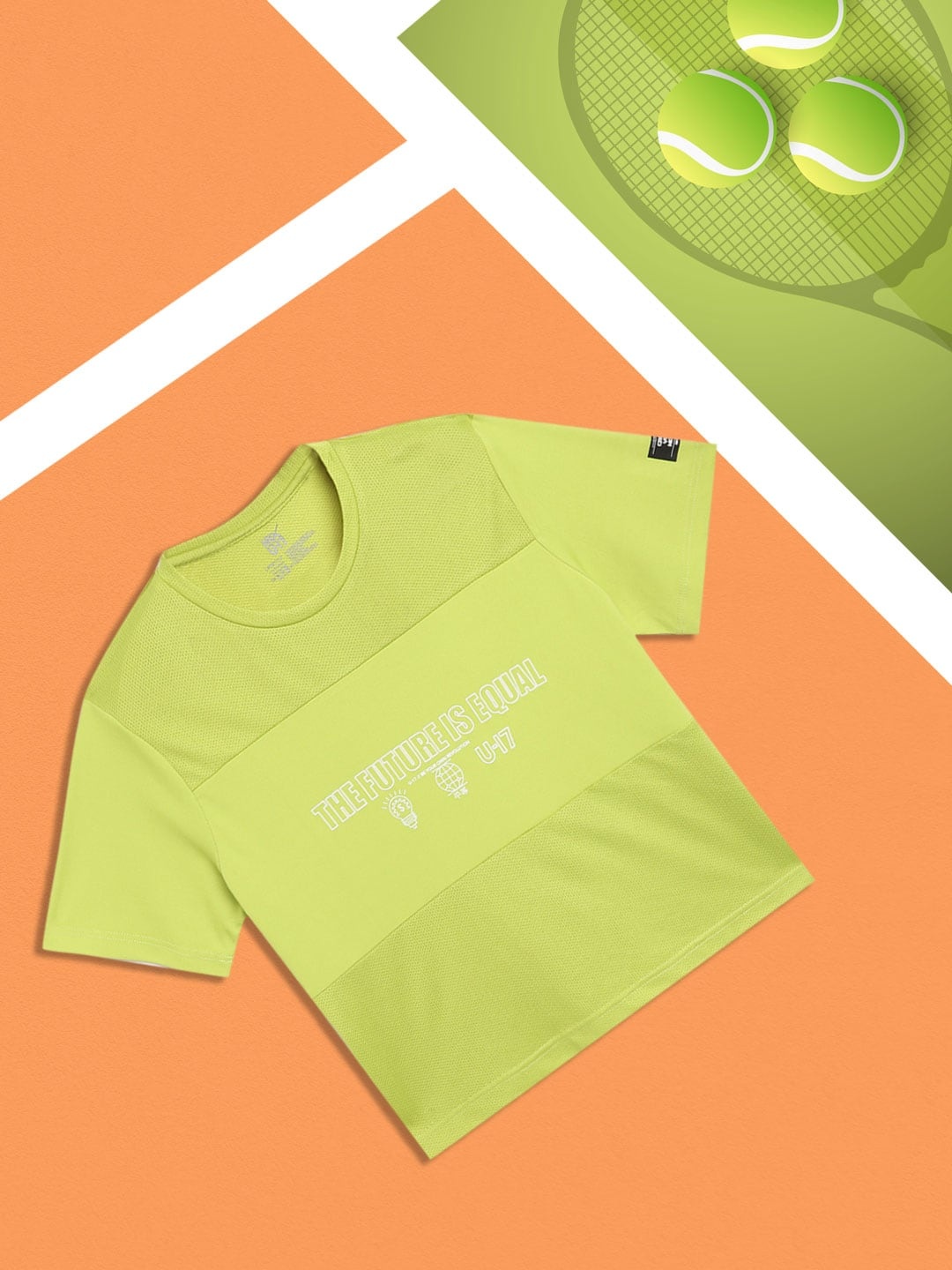 

HRX By Hrithik Roshan U-17 Lifestyle Girls Lime Punch Rapid-Dry Typography Tshirts, Lime green
