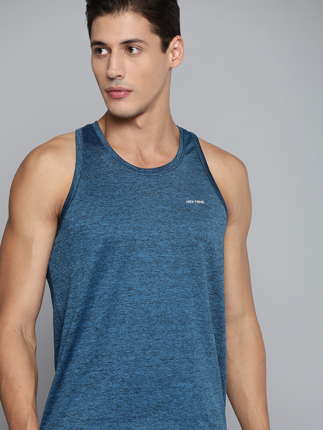 

HRX By Hrithik Roshan Training Men Atlantic Blue Rapid-Dry Solid T-shirt