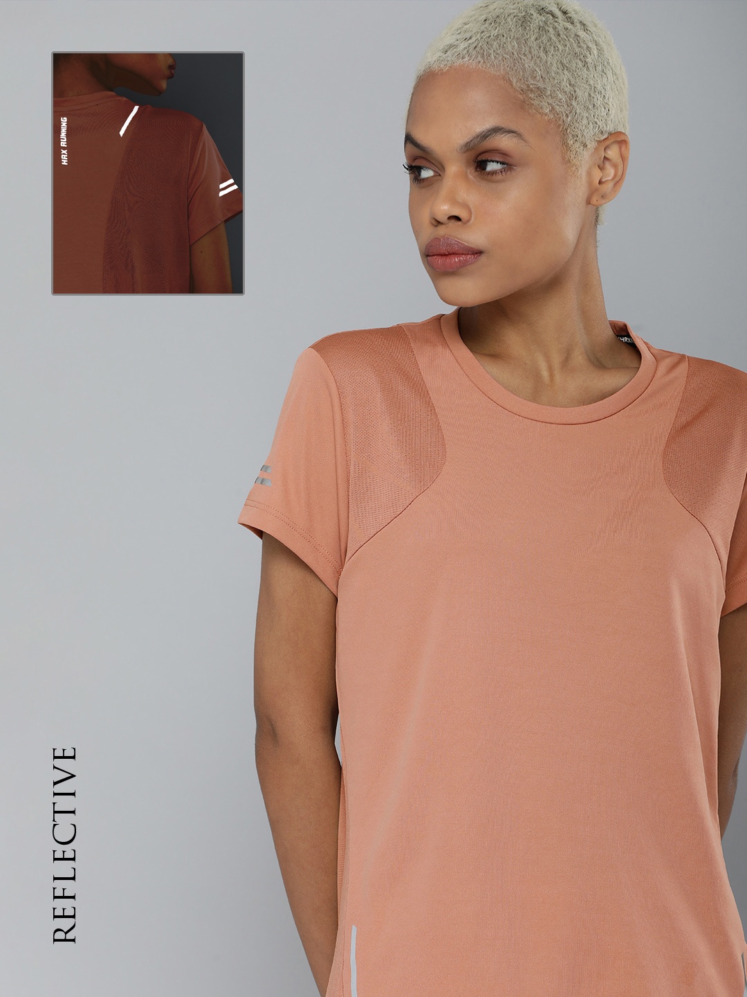 

HRX By Hrithik Roshan Running Women Desert Rose Camouflage Tshirts