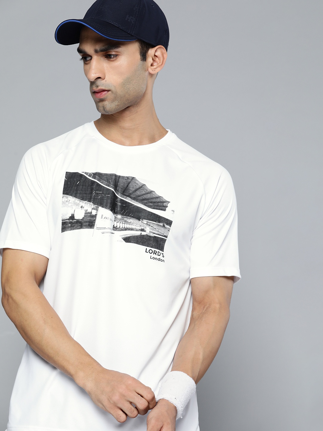 

HRX by Hrithik Roshan Cricket Men Optic White Rapid-Dry GRAPHIC Tshirts