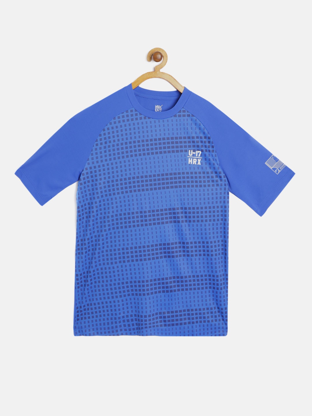 

HRX by Hrithik Roshan U-17 Active Boys Strong Blue Rapid-Dry AOP Tshirts