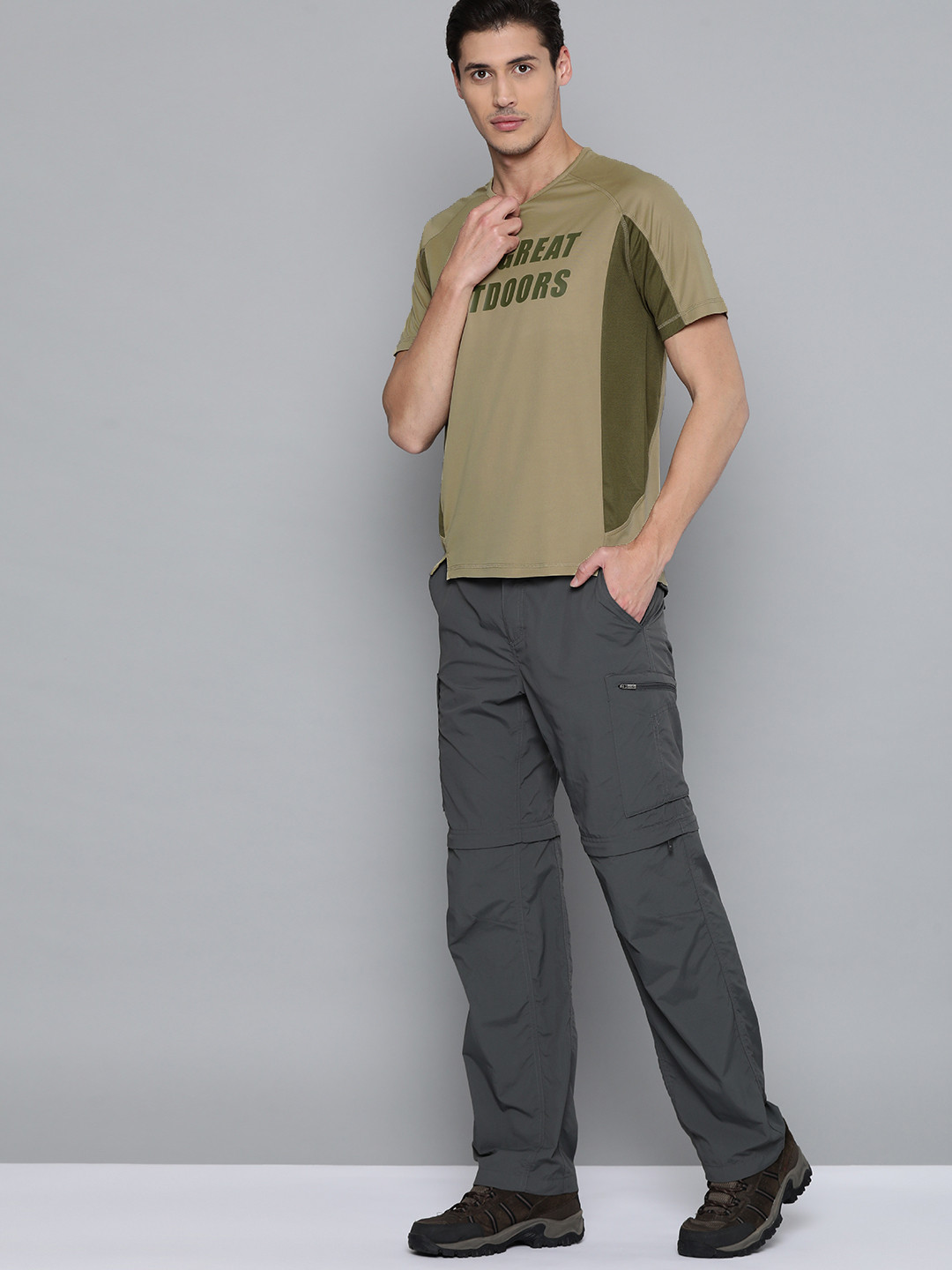 

HRX By Hrithik Roshan Outdoor Men Sponge Rapid-Dry Typography T-Shirt, Olive