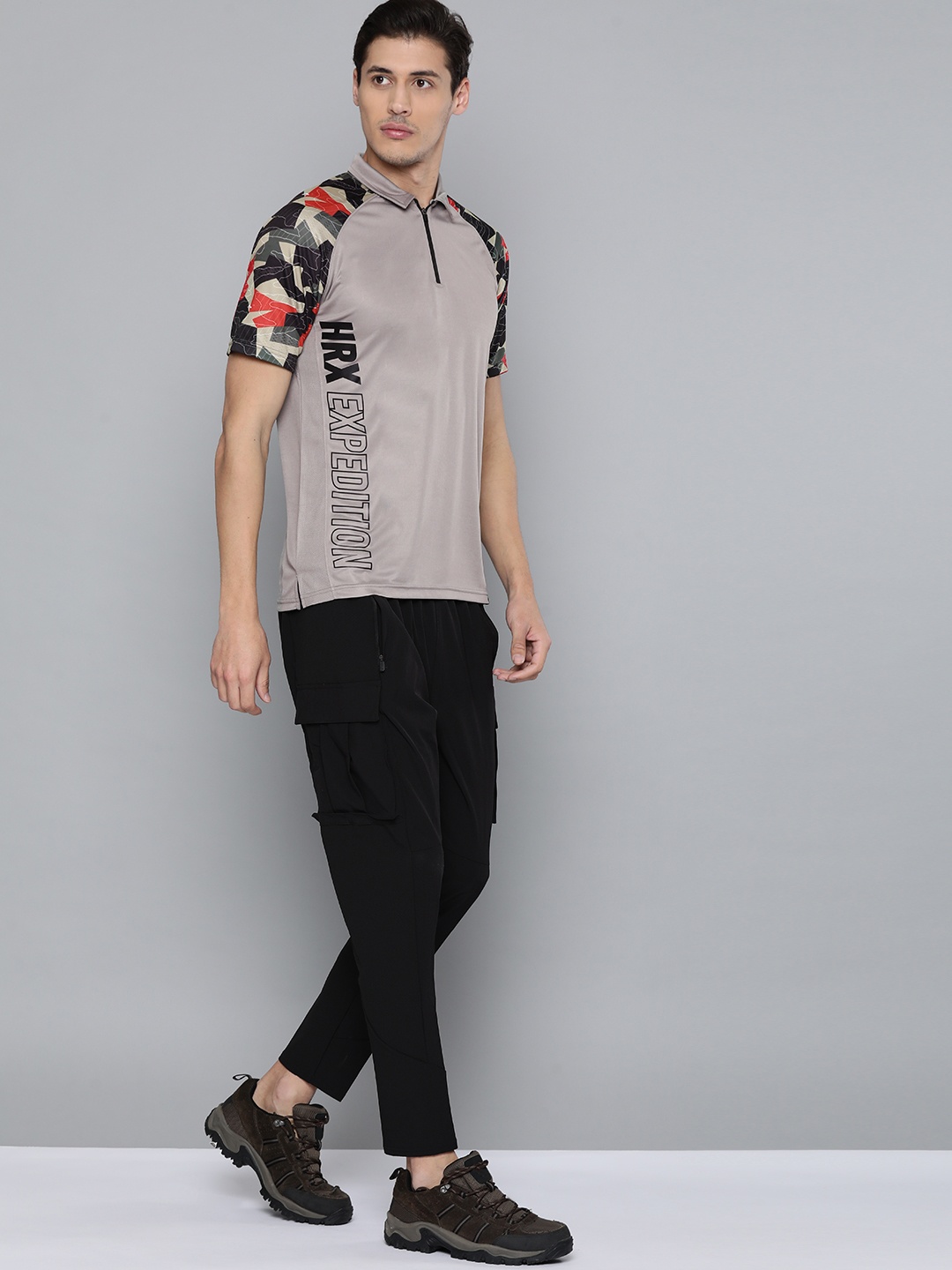 

HRX By Hrithik Roshan Outdoor Men Wet Weather Camouflage Tshirts, Grey