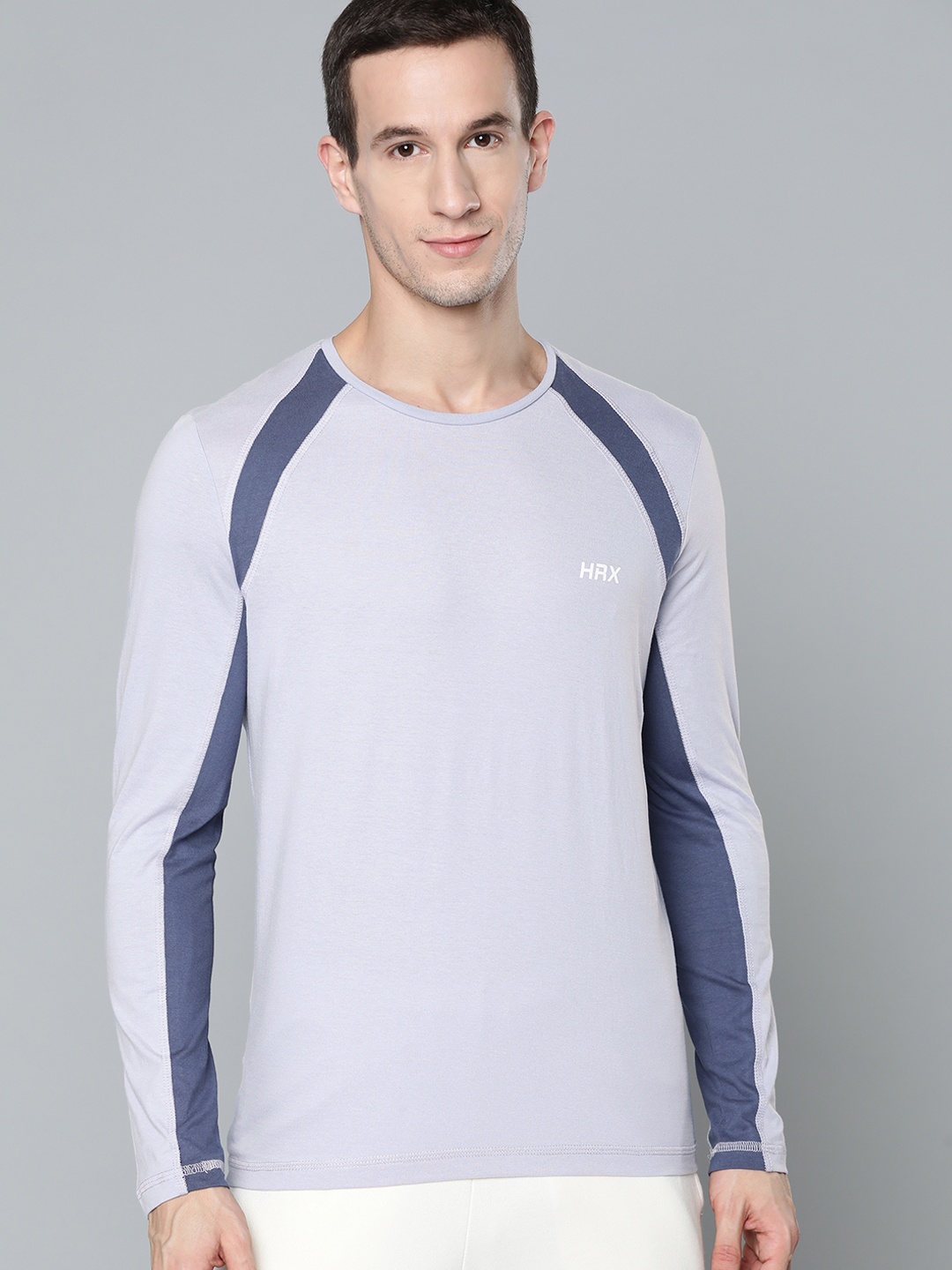 

HRX By Hrithik Roshan Yoga Men Aleutian Rapid-Dry Colourblock Pure Cotton Sustainable T-shirt, Blue