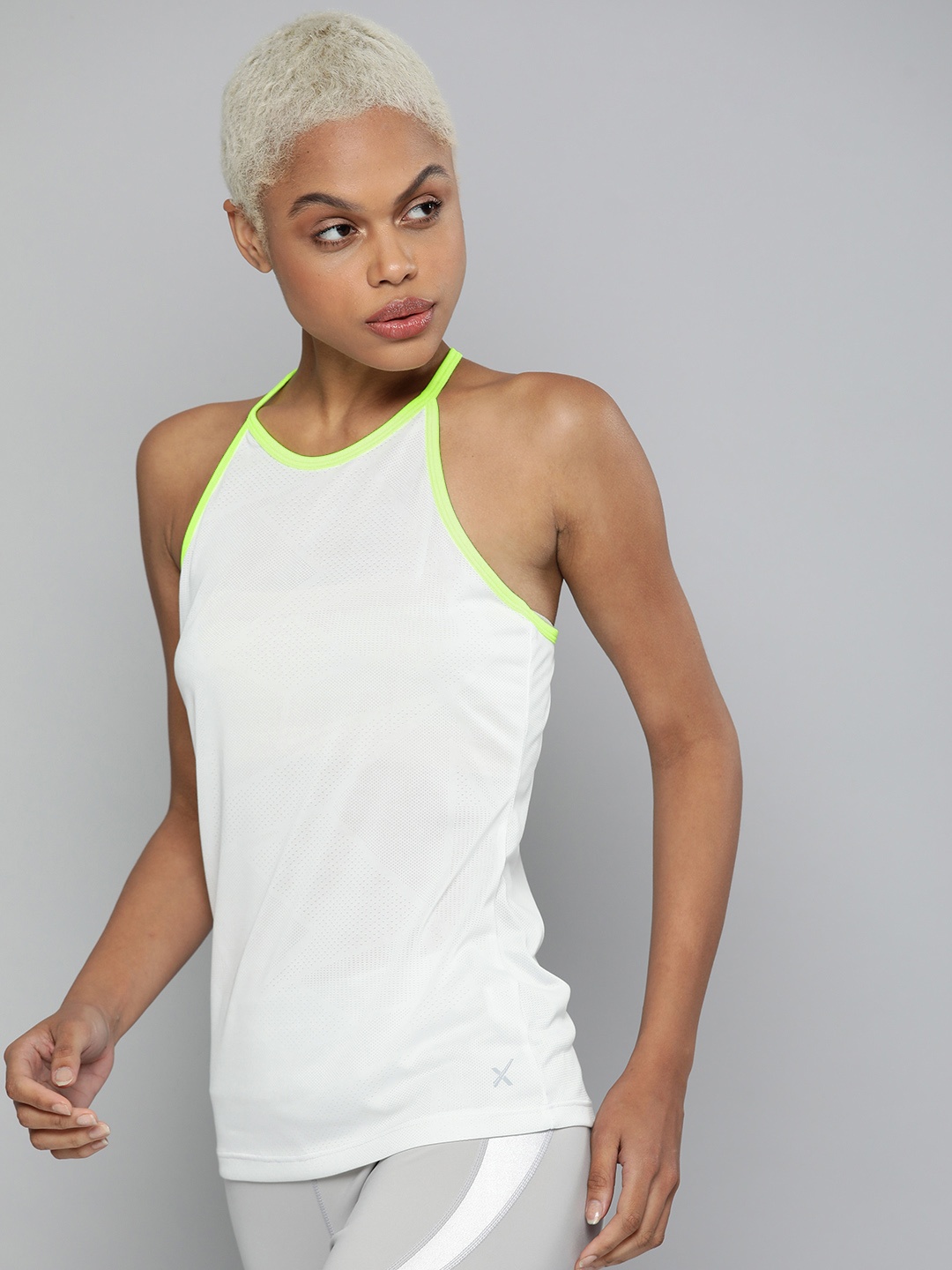 

HRX By Hrithik Roshan Training Women Bright White Camouflage T-Shirt