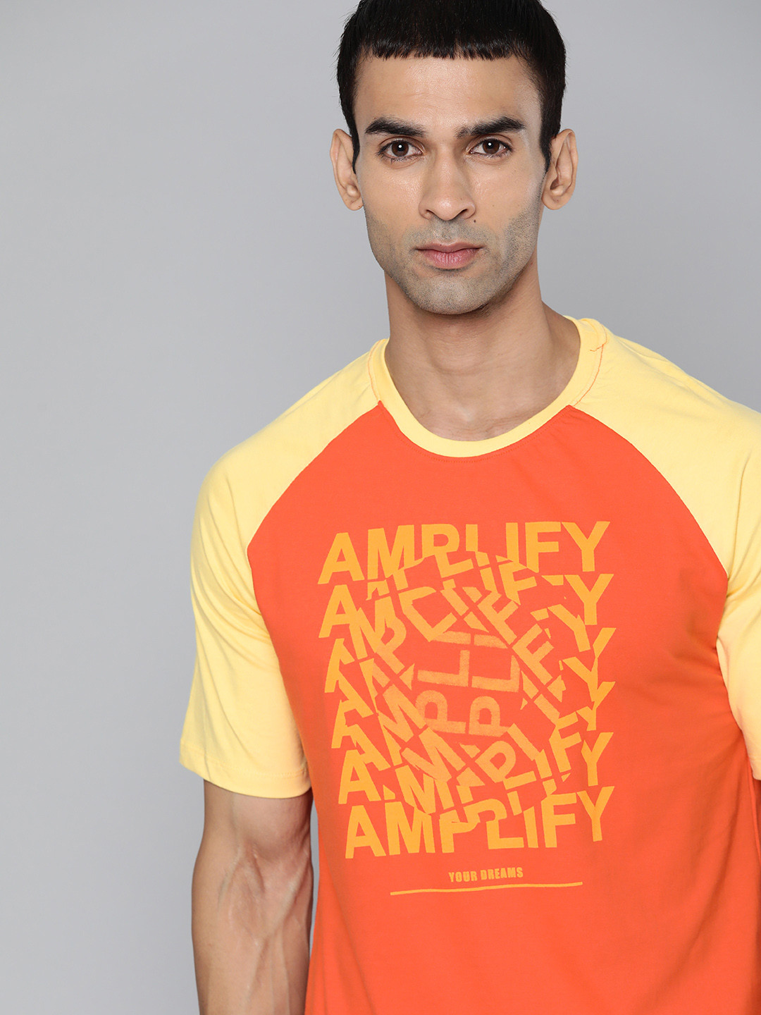 

HRX By Hrithik Roshan Lifestyle Men Oxy Fire Bio-Wash Typography Pure Cotton T-shirt, Orange