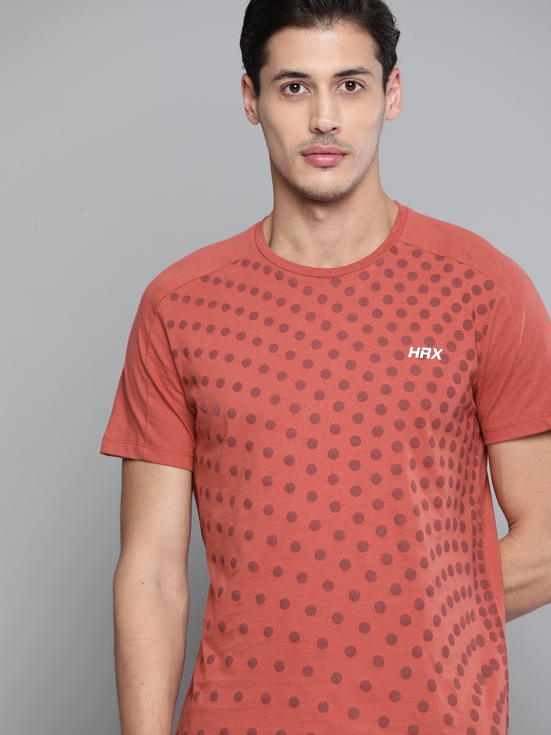 

HRX By Hrithik Roshan Men Tandoor Spice Organic Cotton Rapid-Dry Typography Yoga Sustainable Tshirts, Rust