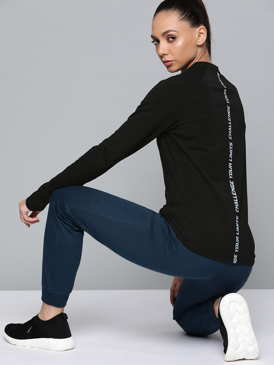 

HRX By Hrithik Roshan Training Women Jet Black Rapid-Dry Solid Sustainable T-shirt