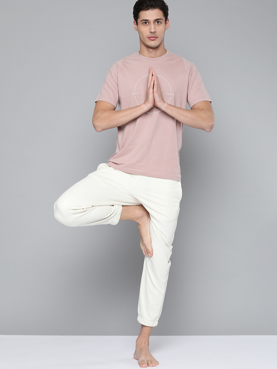

HRX By Hrithik Roshan Yoga Men Deauville Mauve Organic Cotton Solid Sustainable T-shirt
