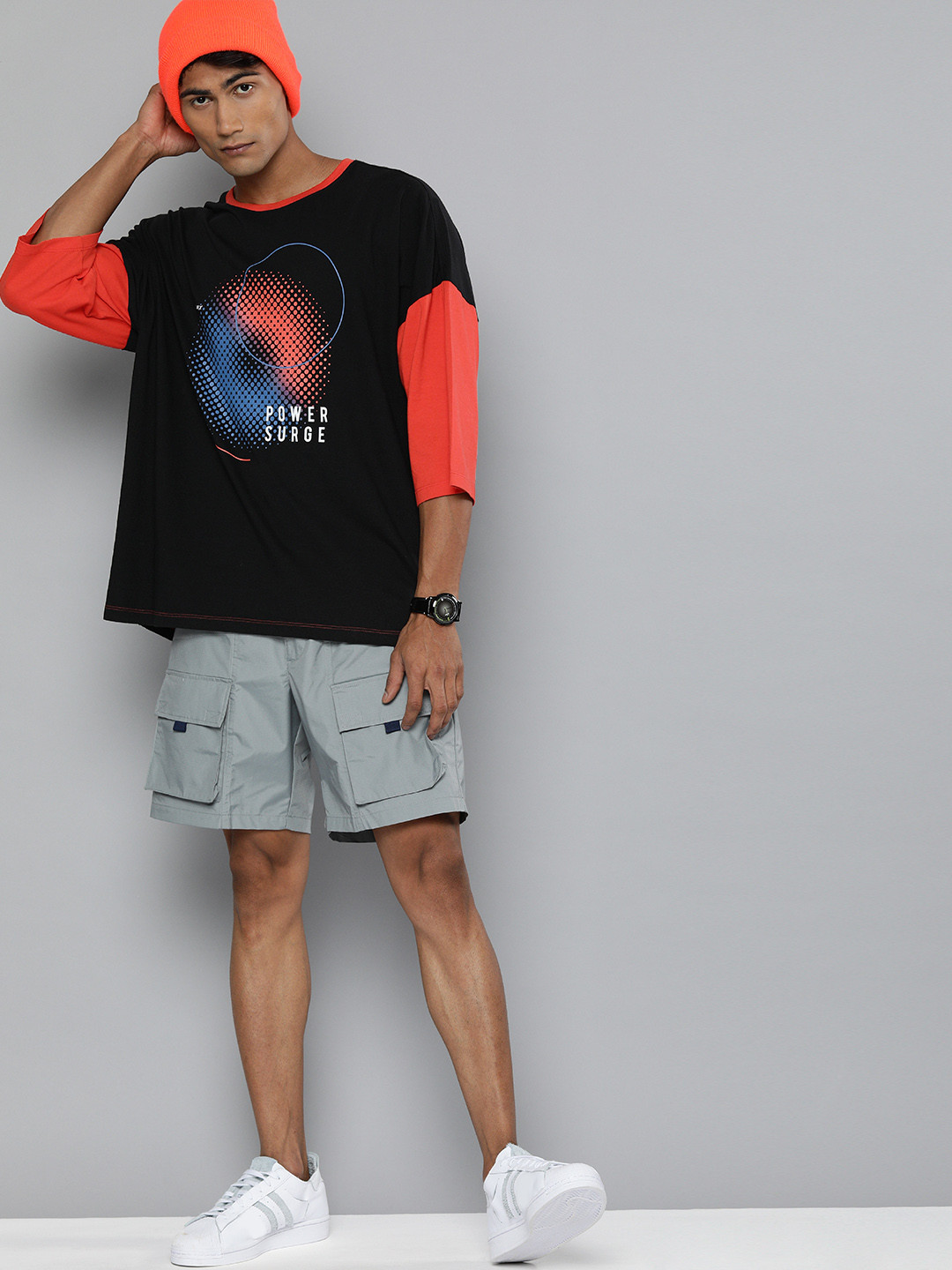 

HRX By Hrithik Roshan Lifestyle Men Sky Diver Bio-Wash Graphic Tshirts, Black