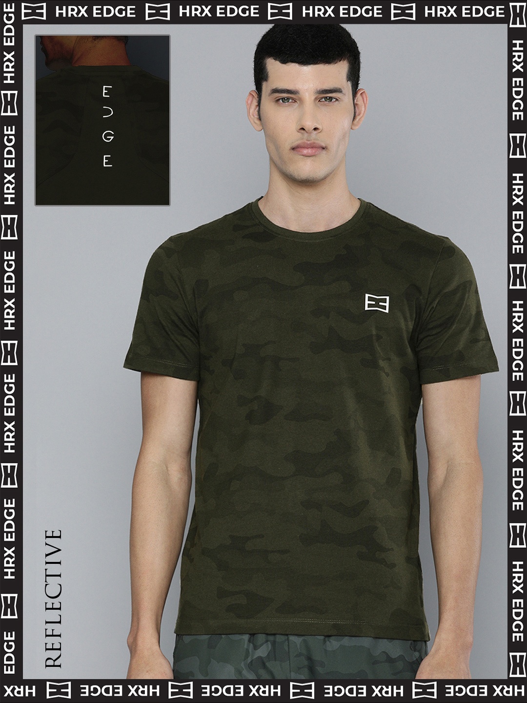 

HRX By Hrithik Roshan EDGE Lifestyle Men Courtyard Bio-Wash Solid T-shirts, Olive