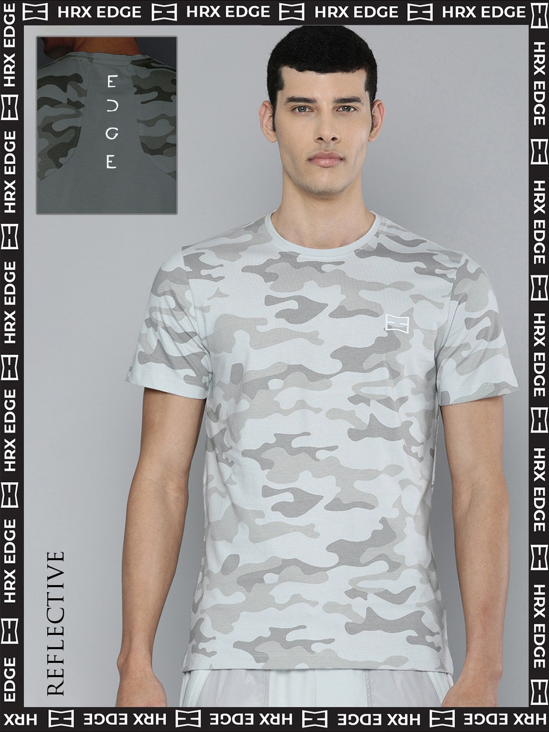 

HRX By Hrithik Roshan EDGE Lifestyle Men Dawn Blue Bio-Wash Solid T-shirts