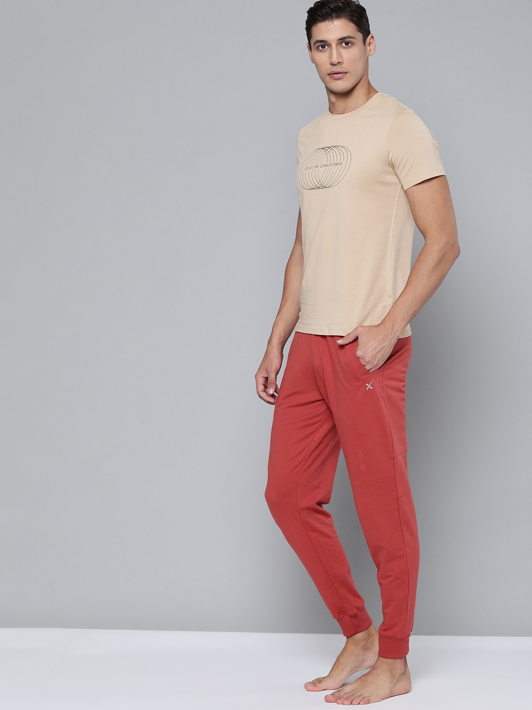 

HRX By Hrithik Roshan Yoga Men Myroblan Organic Cotton Typography Sustainable Tshirts, Beige