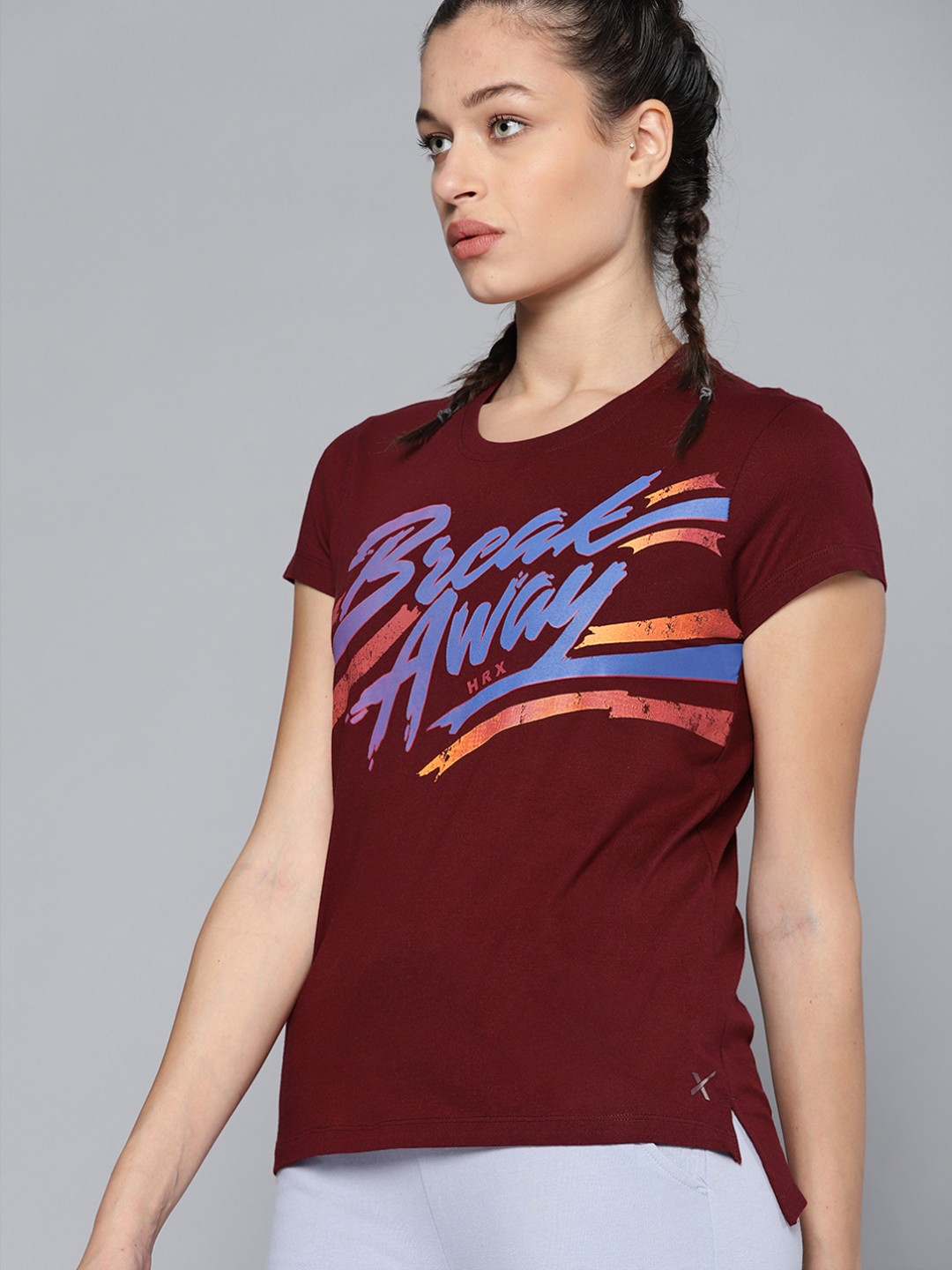 

HRX By Hrithik Roshan Lifestyle Women Port Royale Bio-Wash Typography Tshirts, Maroon