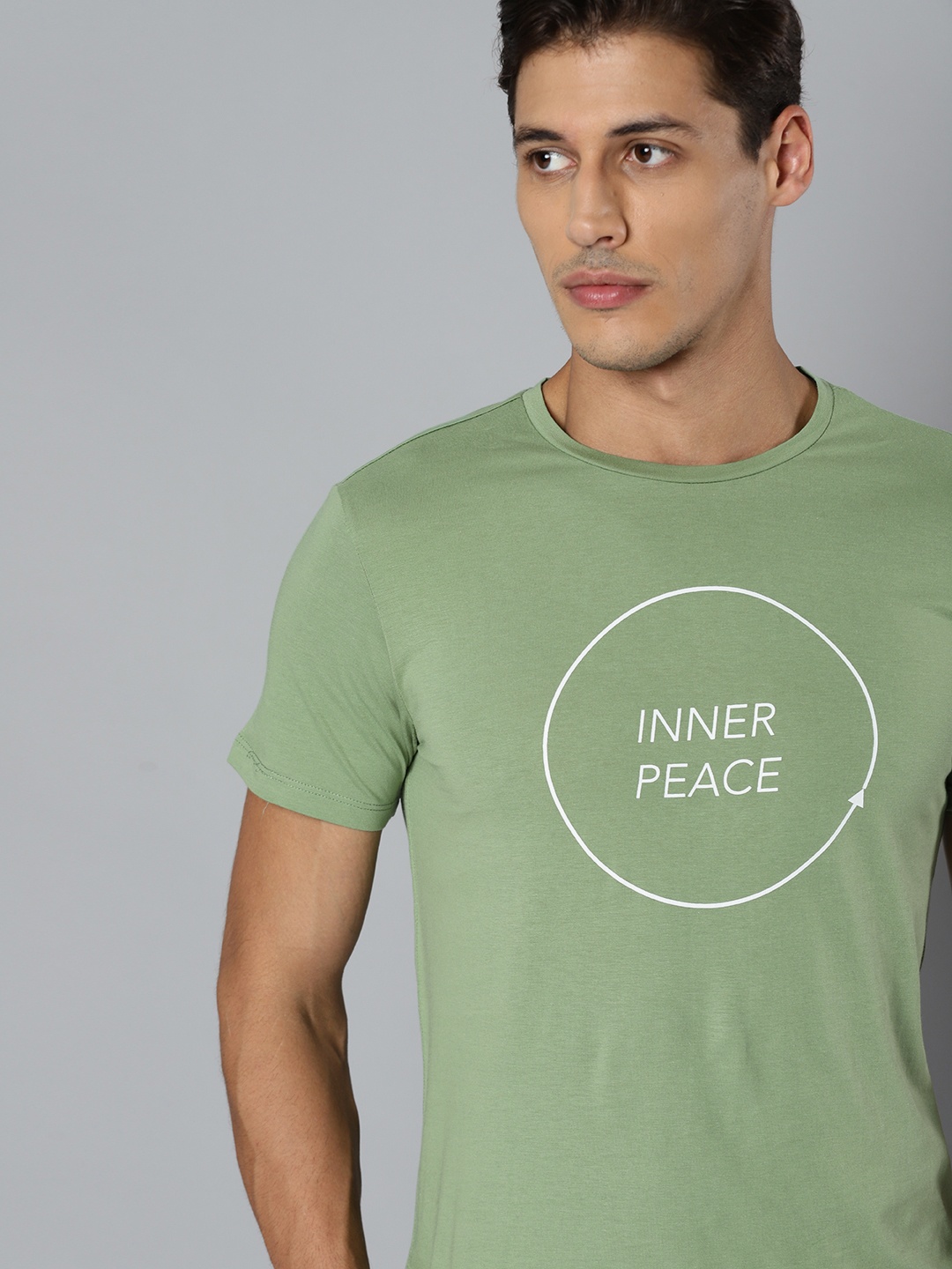 

HRX By Hrithik Roshan Yoga Men Jade Pure Cotton Typography Tshirt, Green