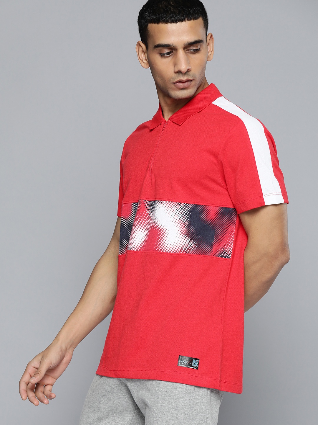 

HRX by Hrithik Roshan Men Red & White Polo Collar T-shirt