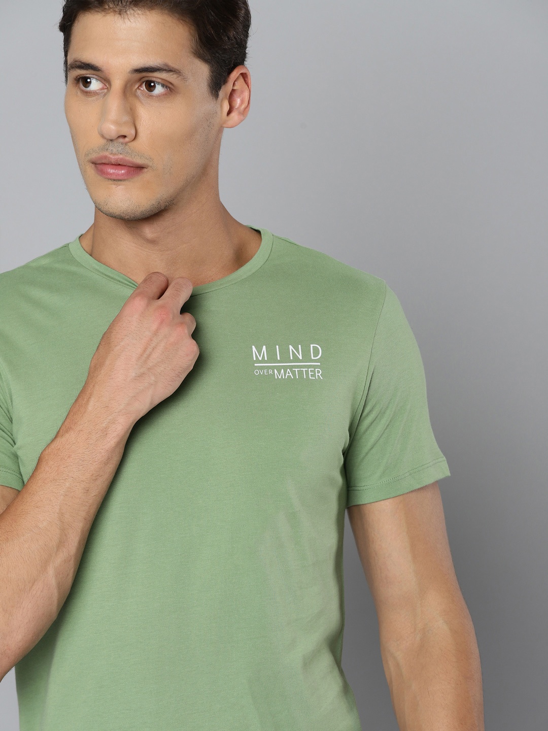 

HRX By Hrithik Roshan Yoga Men Jade Pure Cotton Typography Tshirt, Green