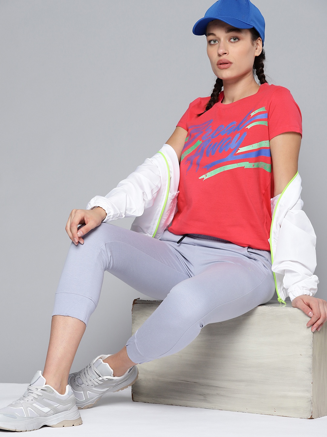 

HRX By Hrithik Roshan Lifestyle Women Hothouse Pink Bio-Wash Typography Tshirts