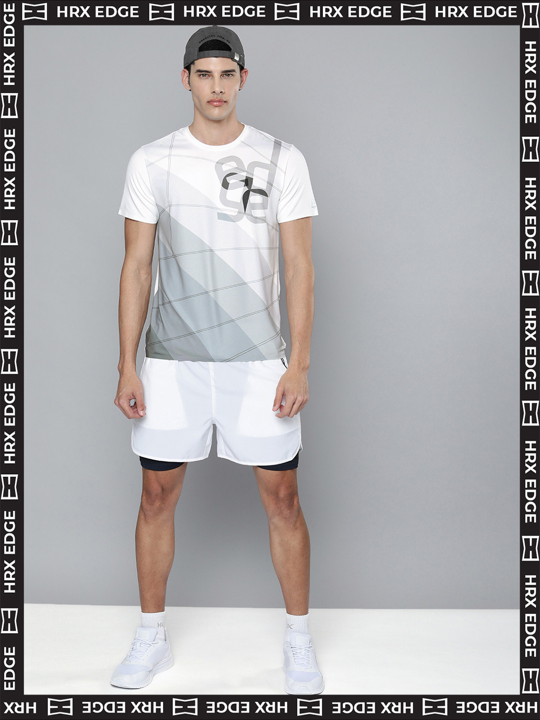 

HRX By Hrithik Roshan EDGE Lifestyle Men White Bio-Wash AOP T-shirts