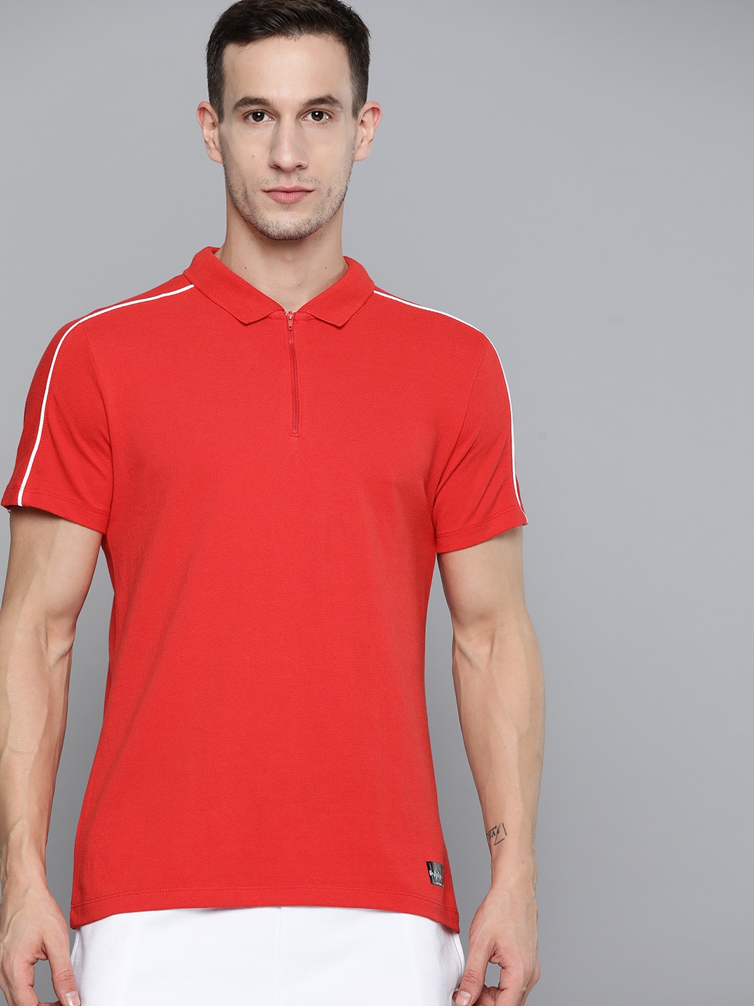 

HRX by Hrithik Roshan Men Red Polo Collar T-shirt