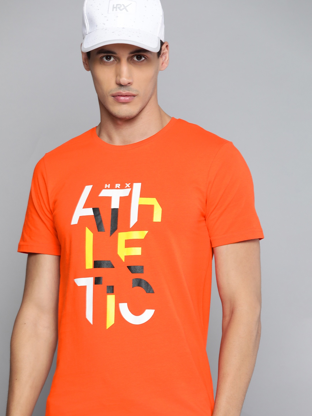 

HRX By Hrithik Roshan Lifestyle Men Oxy Fire Bio-Wash Typography Tshirts, Orange