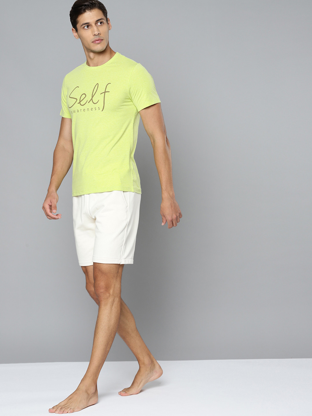 

HRX By Hrithik Roshan Yoga Men Green Melange Organic Cotton Typography Organic Cotton Sustainable T-shirts