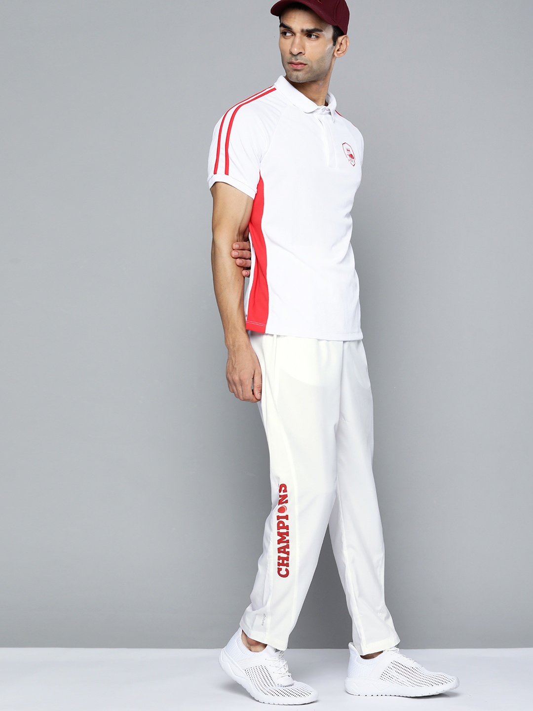 

HRX By Hrithik Roshan Cricket Men Optic White Rapid-Dry Typography Track Pants