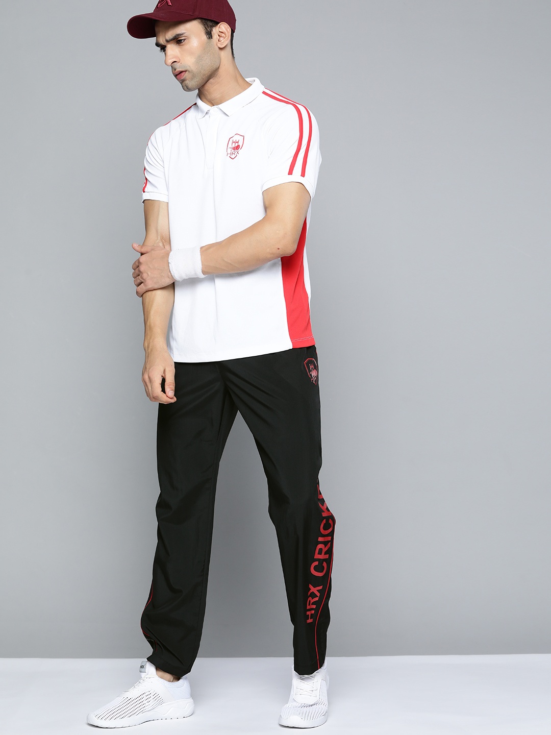 

HRX By Hrithik Roshan Cricket Men Jet Black Rapid-Dry Typography Track Pants