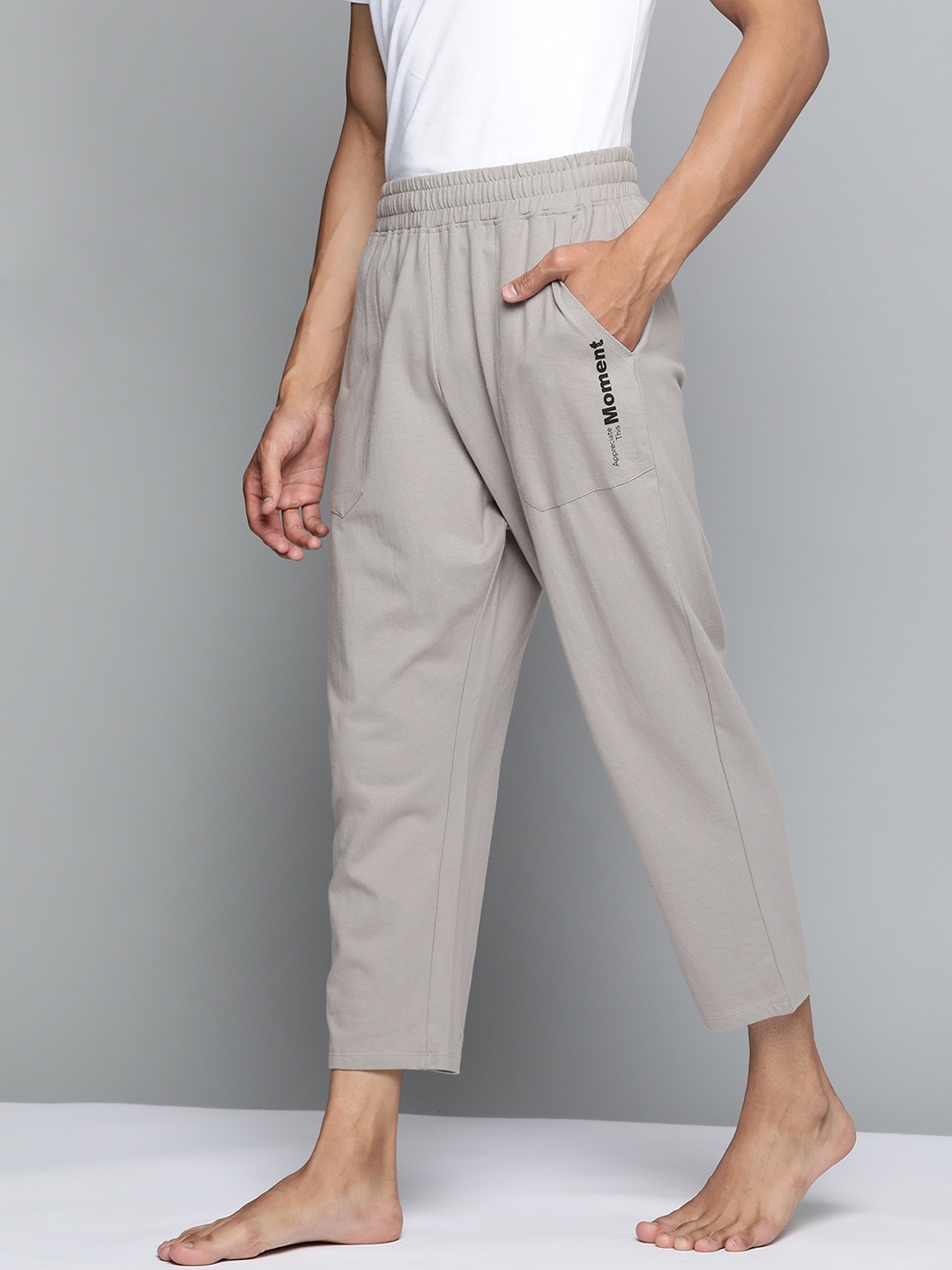 

HRX By Hrithik Roshan Yoga Men Grey Pure Cotton Rapid-Dry Sustainable Track Pants