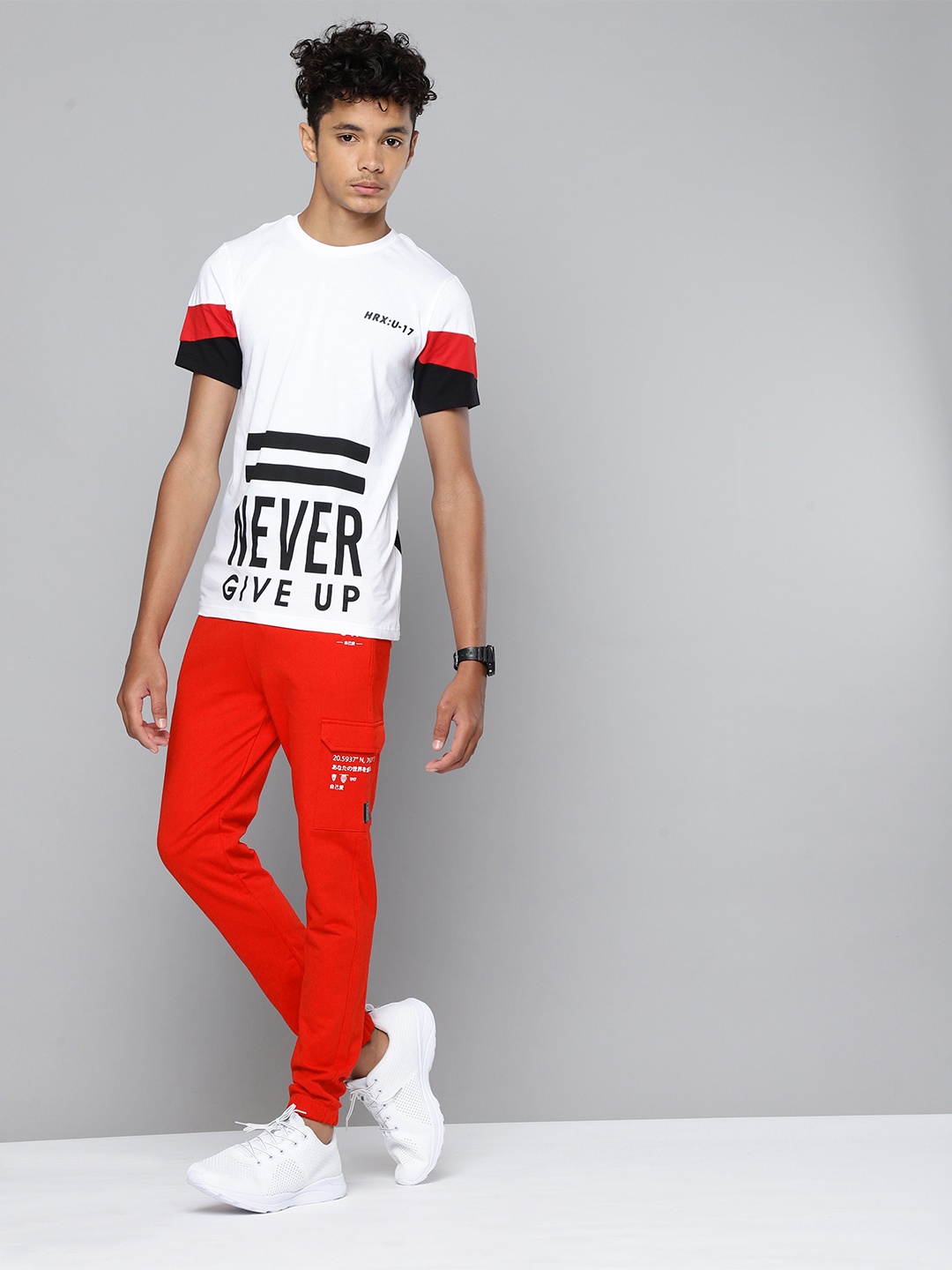 

HRX by Hrithik Roshan U-17 Lifestyle Boys High Risk Red Rapid-Dry Solid Joggers